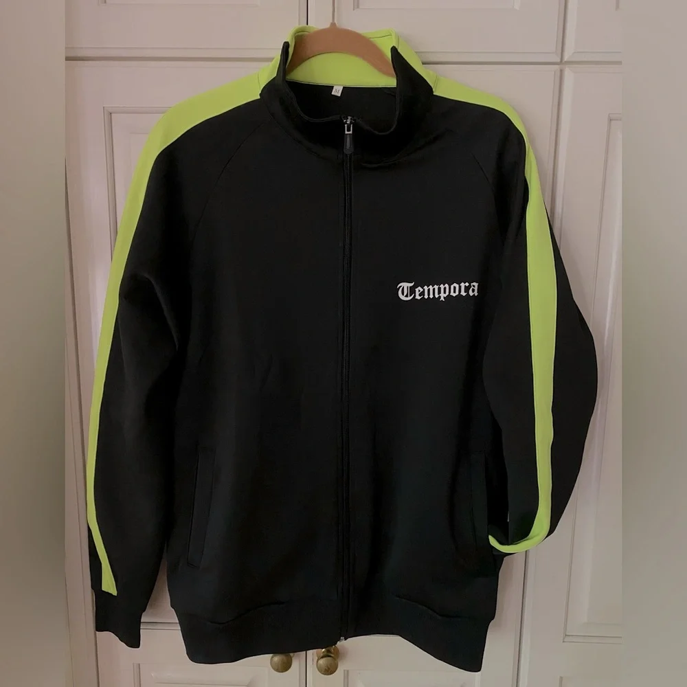 Tempora Black track jacket neon yellow full zip Unisex men's M
